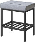 IBUYKE Rectangular Makeup Stool, Linen Seat Vanity Chair by IBUYKE