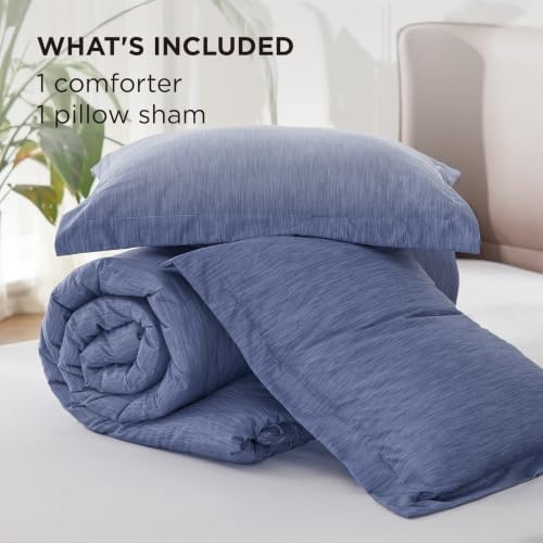 Bedsure Infinity Blue Twin Comforter Set, College Dorm Essentials 2 Pcs - Image 7