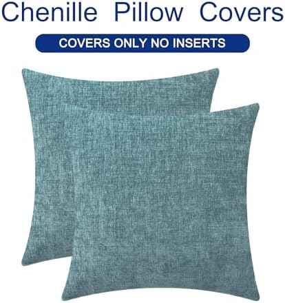 CaliTime Decorative Couch Throw Pillow Covers 20 X 20 Inches Smoke Blue - Image 6