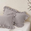 Light Gray Pillowcases King Pillowcases Cute Pillow Cover Gray Ruffled Pillow by Merryword