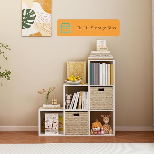 OSCHF Ladder Cube Storage Bookcase, 6-Cube Corner Shelf - Image 6