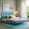 Floating Twin Bed Frame with LED Lights & Charging Station & Accessories by AAPRODUCTSINC