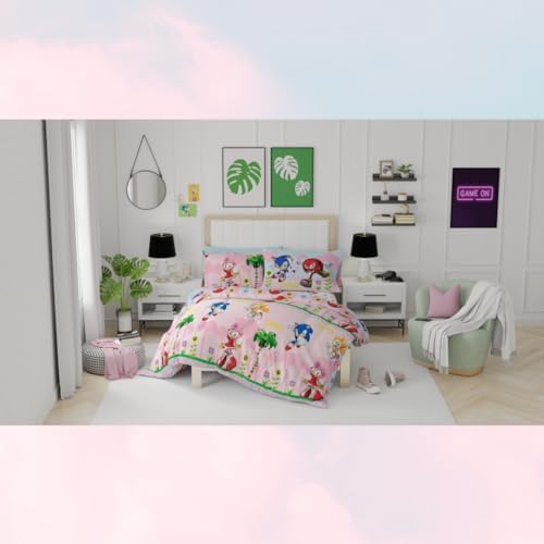 Franco Sonic The Hedgehog Amy Rose Anime Kids Bedding Super Soft Comforter and - Image 6
