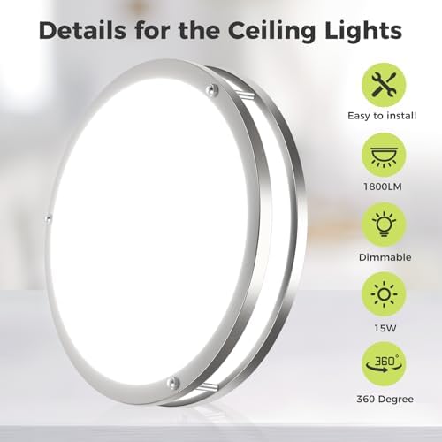 hepside 2 Pack Flush Mount Ceiling Light Fixture, Dimmable & 5CCT Ceiling Light - Image 5