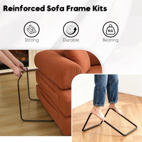 78" Convertible Futon Sofa Bed, Boneless Couches - Image 5