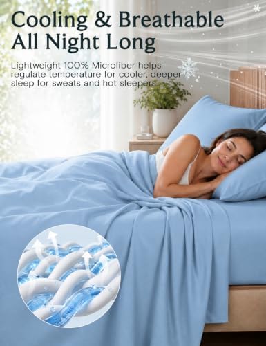 Full Size Sheets, Cooling & Soft Deep Pocket Bed Sheet Set - Image 4