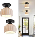 Vintage Black Semi Flush Mount Hallway Ceiling Light 2 Pack 7.1″ Ceramic by WelcometoLuafaclighthouse