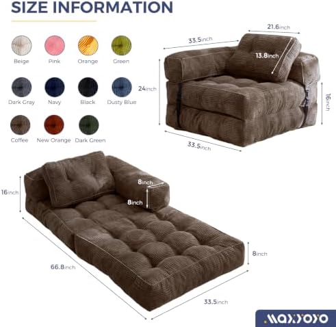 MAXYOYO Folding Sofa Bed, Convertible Chair Bed - Image 2