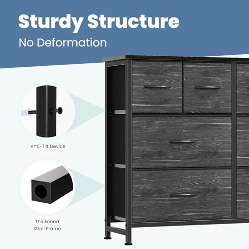 DUMOS Dresser for Bedroom with 8 Fabric Drawers, Wide Fabric Dresser - Image 6
