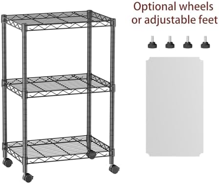 Small Wire 3 Adjustable Shelves Pantry Metal Shelf Floor Organizer - Image 4