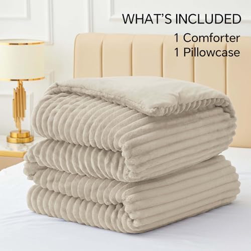 BEDELITE Fleece Twin/Twin XL Comforter Set, Fluffy Bed Set - Image 6