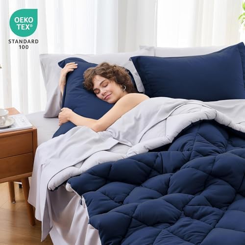 Full Comforter Set 7 Pieces, Reversible Bed in a Bag - Image 4