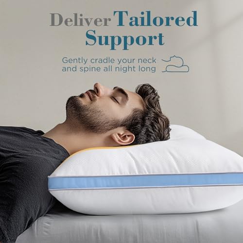 viewstar King Size Pillows Set of 2, Firm Support, Light Blue - Image 3