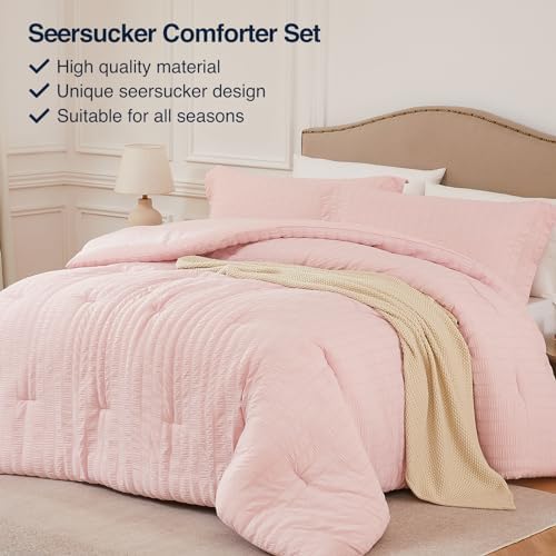 Quataly Full Comforter Set Seersucker Lightweight Bed Set - Image 3