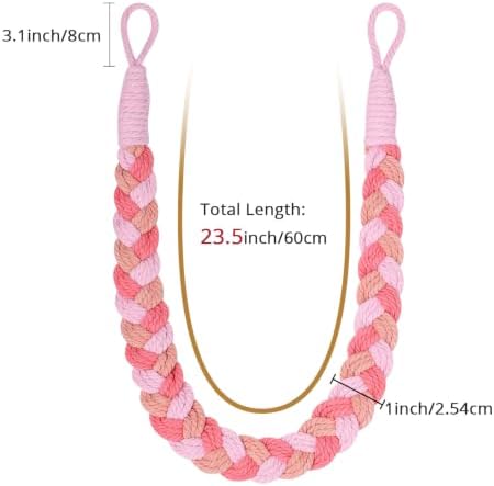 NICEEC 4 Pack Natural Cotton Rope Curtain Tiebacks Elegant Boho Style - Image 3