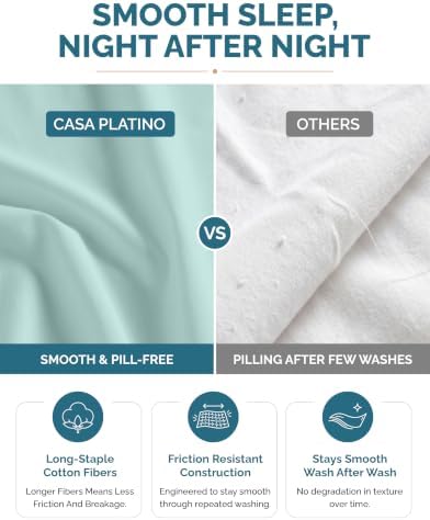 Casa Platino 100% Cotton 6 Pc Queen Sheets Set - Image 6
