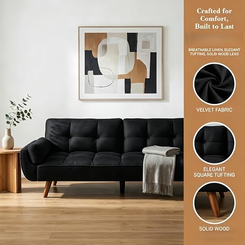 Convertible Futon Couch Bed 75.2" - Image 3