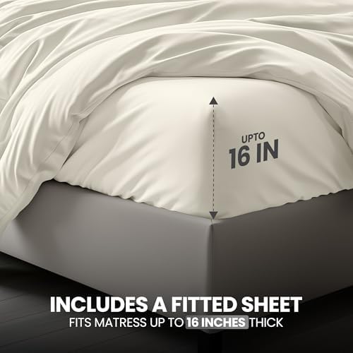 Duvet Cover Queen, 4 Piece Set, Extra Soft - Image 5