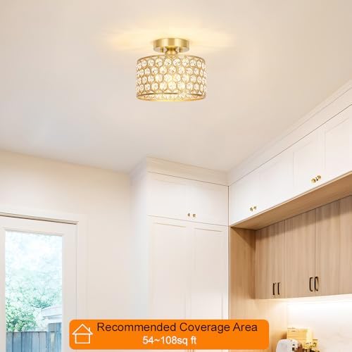 Lxybcce Gold Crystal Ceiling Light Fixture - Image 2