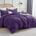 CozyLux Oversized King Comforter Set, 3 Pieces Purple Quilted Bedding by CozyLux
