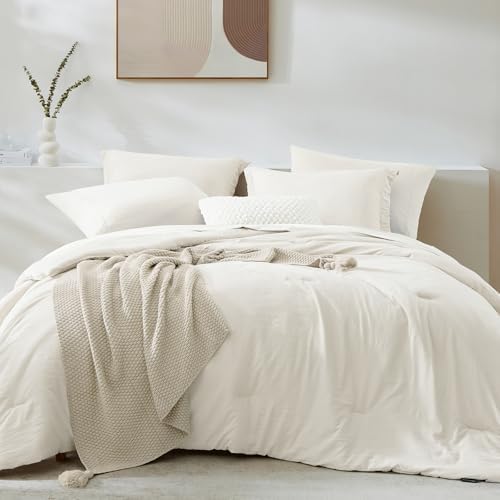 Full Size Comforter Sets-7 Pieces Ultra Soft Bed in a Bag Full Bedding Sets by WRENSONGE