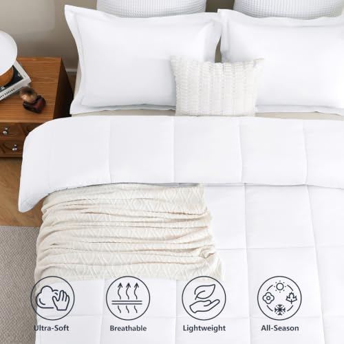 CozyLux King Size Comforter Set, 3-Piece Box-Stitched - Image 2