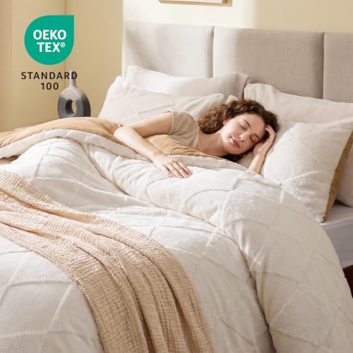 EXQ Home Tufted Diamond Comforter Set Queen, 3 Pieces Bed Set - Image 2
