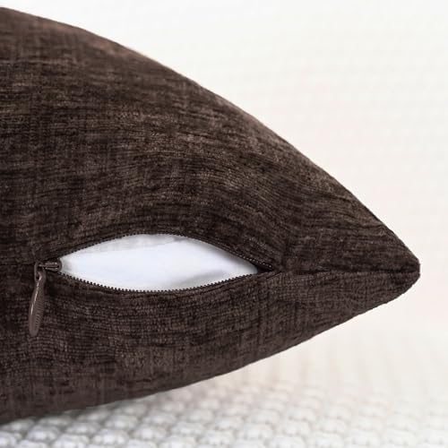 CaliTime Decorative Couch Throw Pillow Covers 16 X 16 Inches Coffee - Image 3