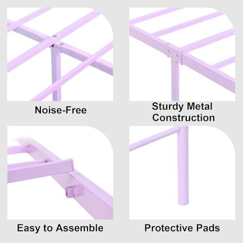IMMERSTABLE Full Metal Bed Frame, Heart-Shaped Platform Bed - Image 6
