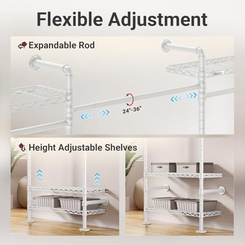 L4 L Shape Garment Rack Heavy Duty Clothes Racks - Image 6