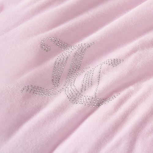 Juicy Couture Marshmallow Pink Velour Twin/Twin XL Comforter Set - Image 4