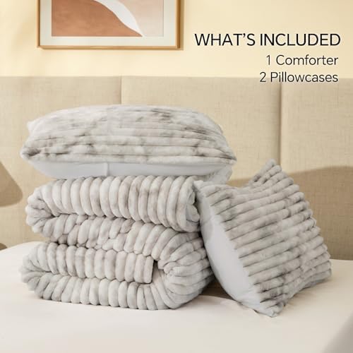 BEDELITE Fleece Full Comforter Set, Fluffy Bed Set - Image 6