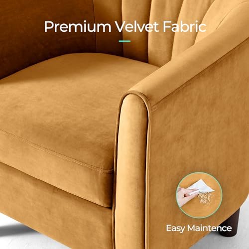 LINSY Accent Chair with Ottoman, Modern Armchair Comfy Barrel Reading Chair - Image 3