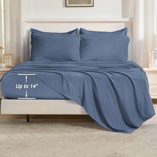 Andency California King Comforter Set, 7 Pieces Bluish Grey Bedding - Image 6