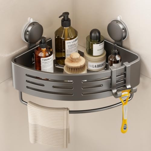 VOLPONE Shower Caddy Corner Suction Cup Shower Shelf Corner No Drilling by VOLPONE