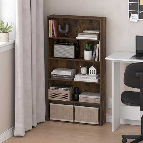 Furinno Basic Book Shelf, 5-Tier Bookshelf, Storage Organizer Bookcase - Image 2
