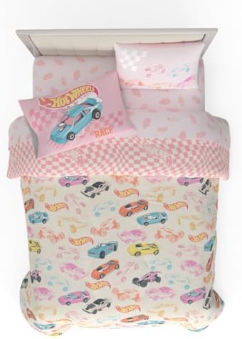 Hot Wheels Girls Kids Bedding Super Soft Comforter and Sheet Set by Franco
