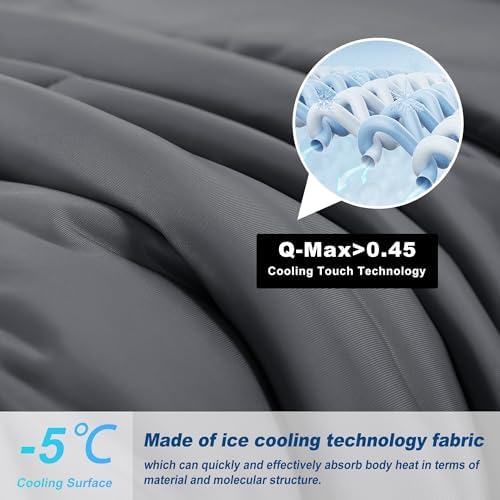 Cooling Comforter King Size, Double-Sided Cold Tech Fabric Quilted Bed - Image 2