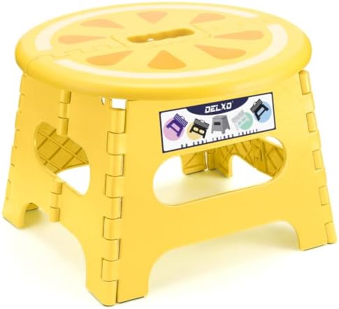 Delxo 9 Inch Kids Step Stool, 300 Lbs Folding Step Stool by Delxo