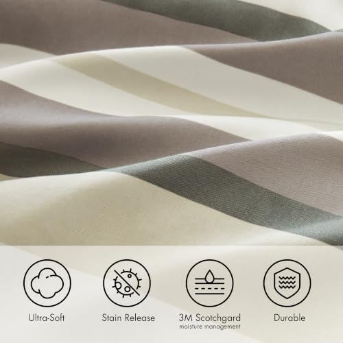 Madison Park Striped King/Cal King Comforter Set, 3 Piece Taupe Wesley - Image 2