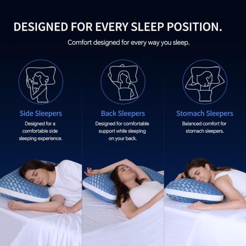 Dreamara Side Sleeper Pillow, Cooling Crescent Memory Foam Queen Pillow 1PK - Image 2