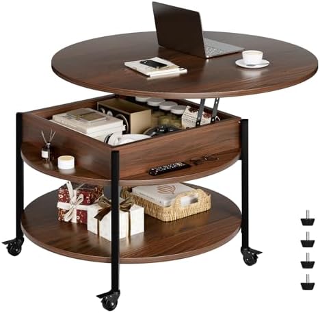 FABATO Small Round Lift Top Coffee Table by FABATO