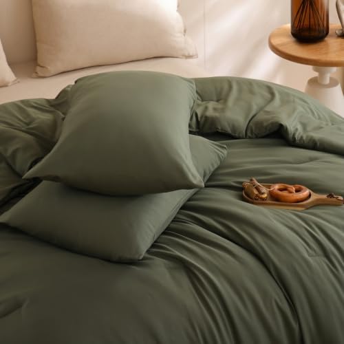 ROSGONIA Full Size Comforter Set, Olive Dark Green - Image 6