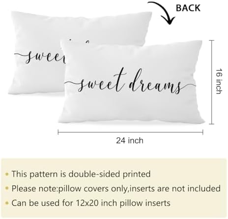 HONLUNG Sweet Dreams Throw Pillow Covers, Bed Decorative Pillows Covers - Image 5