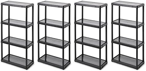 Gracious Living 4 Shelf Fixed Height Light Duty Storage Unit, 4 Pack by GraciousLiving