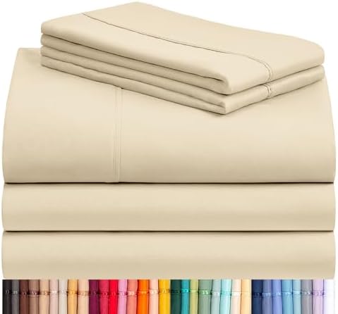 Split King Sheets for Adjustable Bed, Soft Deep Pocket Bed Sheets Set by LuxClub