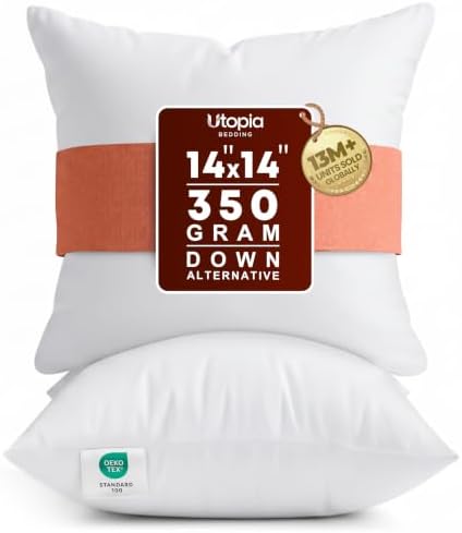 Utopia Bedding 14x14 Pillow Inserts, 2 Pack by UTOPIABEDDING