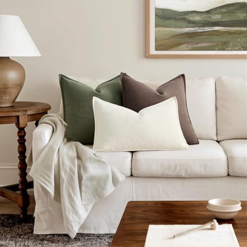MIULEE Thick Textured Decorative Throw Pillow Covers 18x18 Inch Dark Brown - Image 5