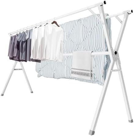 JAUREE 95 Inches Clothes Drying Rack, Drying Rack Clothing Folding Indoor by JAUREE