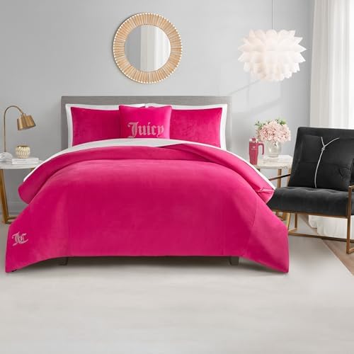 Juicy Couture Hot Pink Velour Twin/Twin XL Comforter Set - Image 7